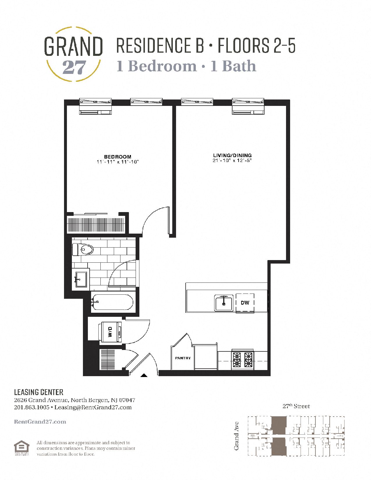 1 Bedroom 1 Bathroom B