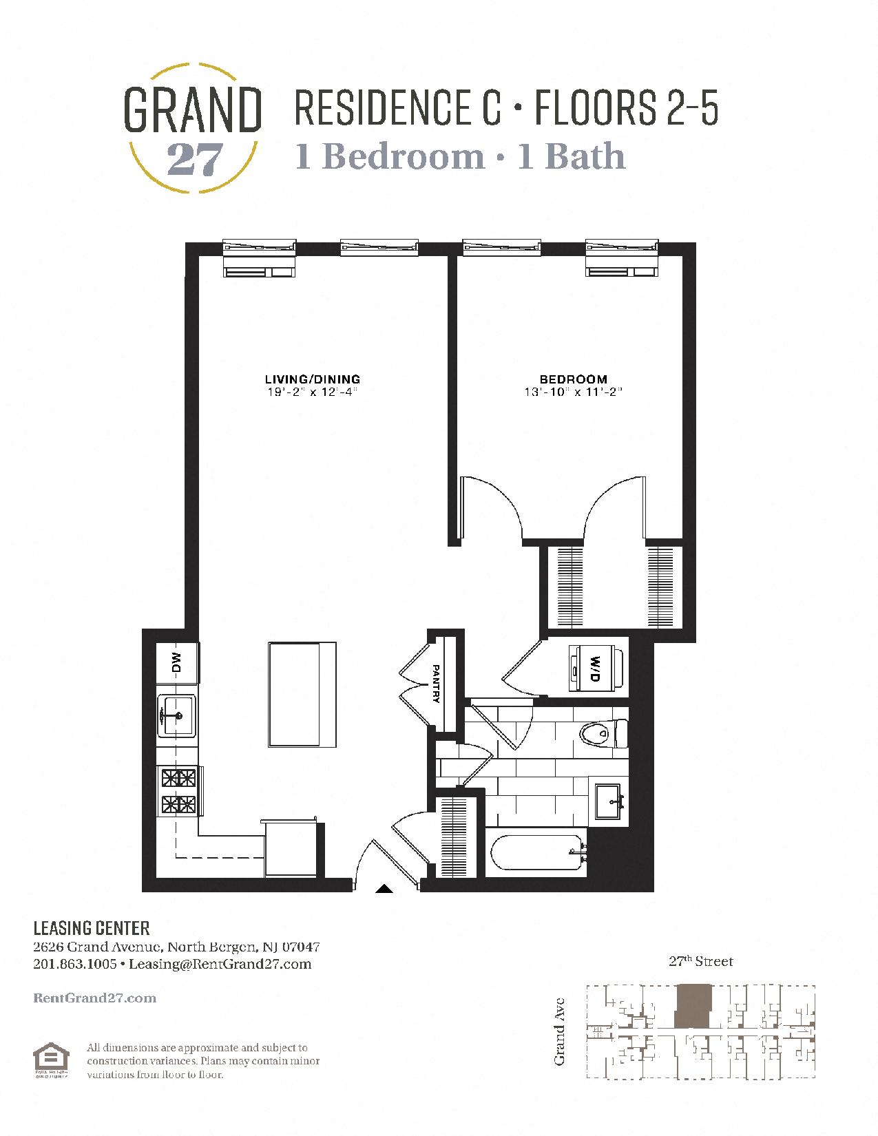 1 Bedroom 1 Bathroom C