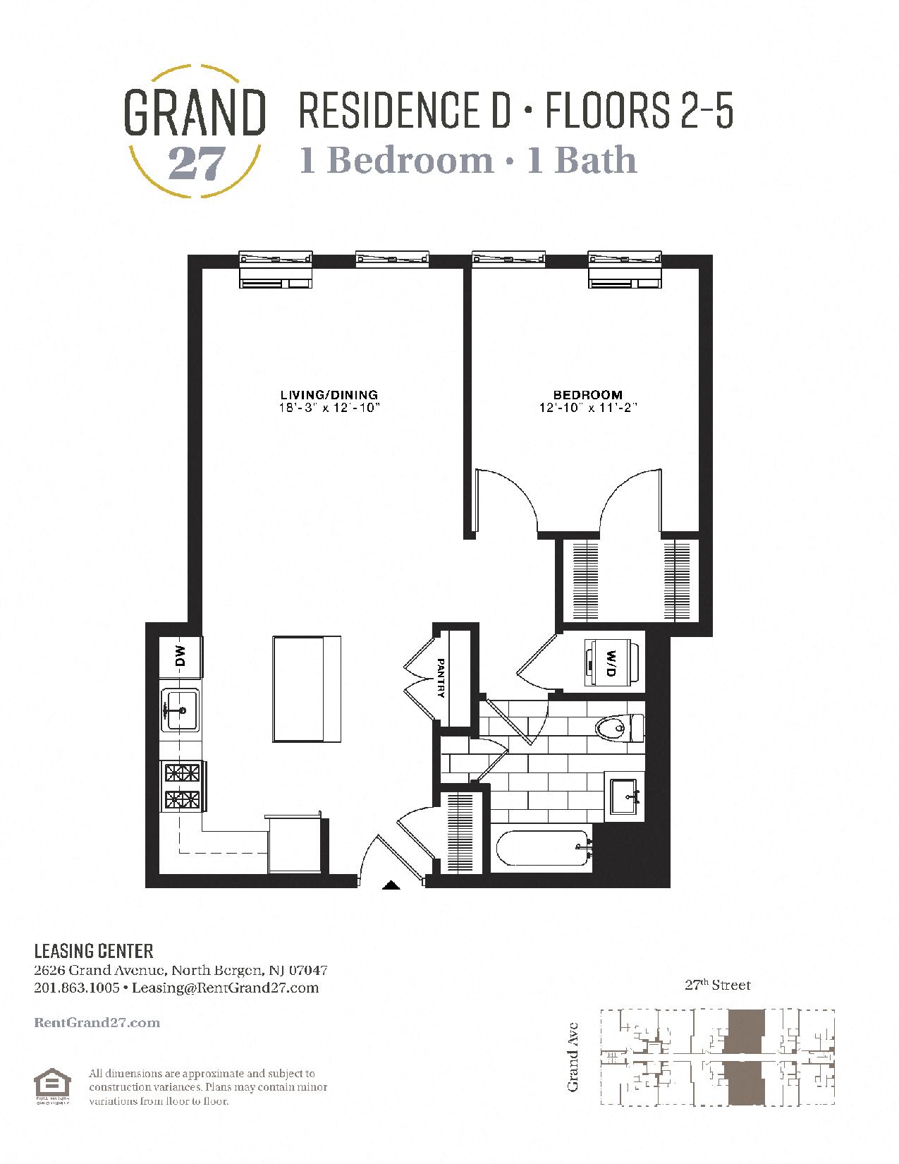 1 Bedroom 1 Bathroom D