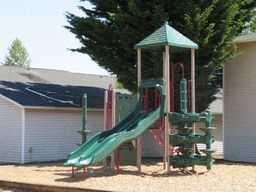 a playground with a slide and a