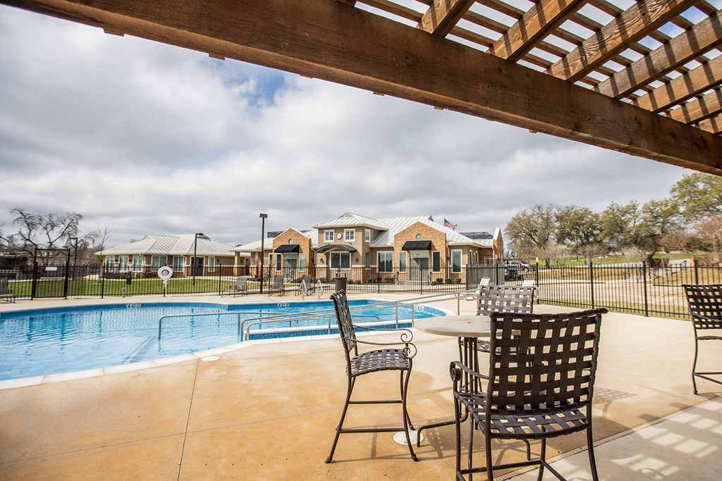 the swimming pool at our apartments