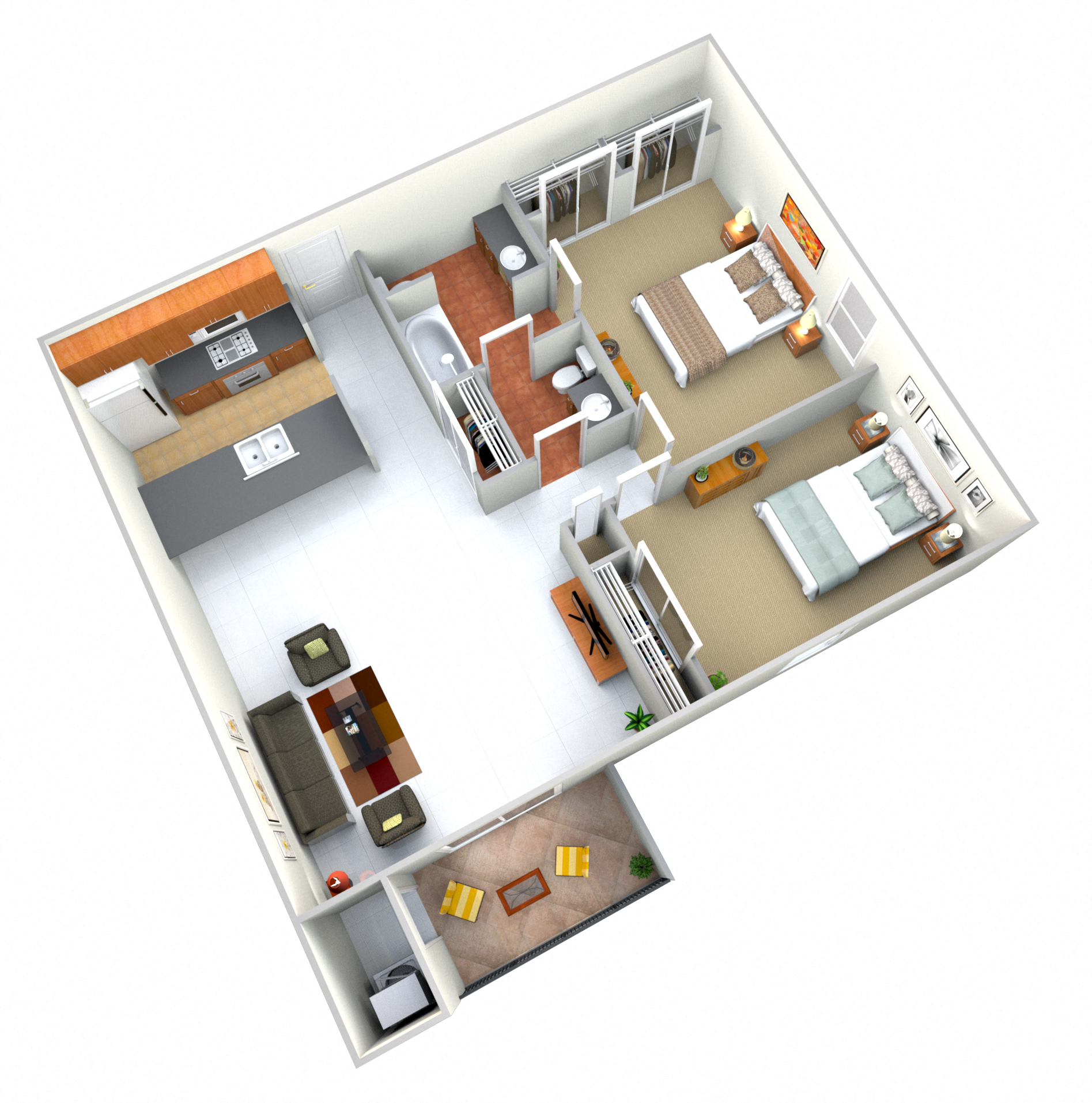 Forsythia Floor Plans at Fairfax Apartments - Lansing, MI, Lansing, MI, 48917