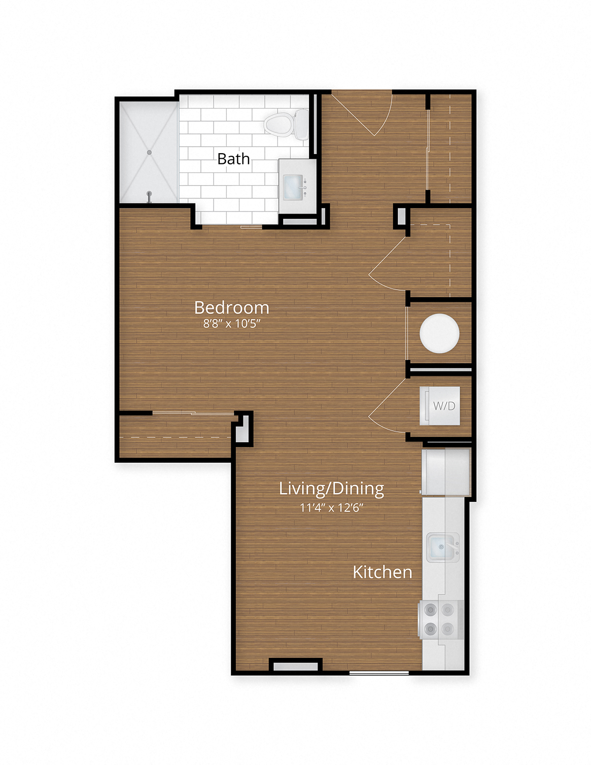 1600 Pennsylvania Ave Apartments Washington DC Studio Floor Plan