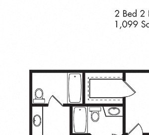 2 x 2 Floorplan 2 x 2 Floorplan at Canyon Villa Apartment Homes, Chula Vista, California