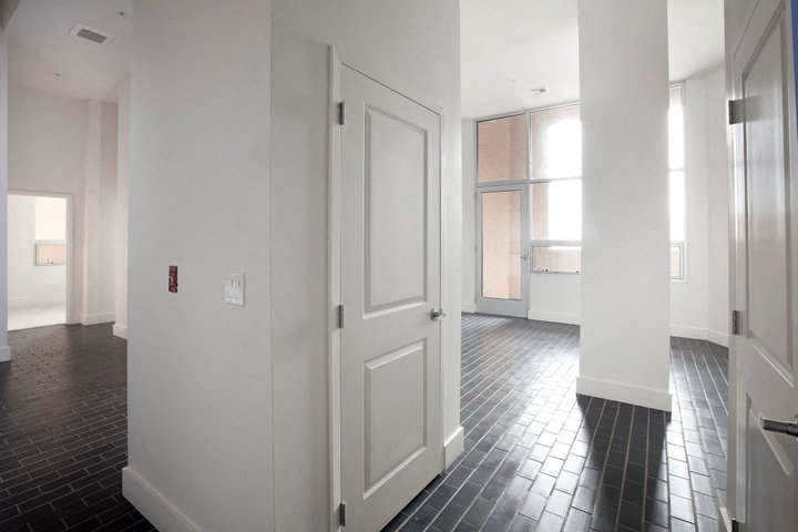 Loft layout with closet doorway