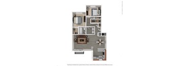 2 Bedroom, 1 Bathroom Floor Plan