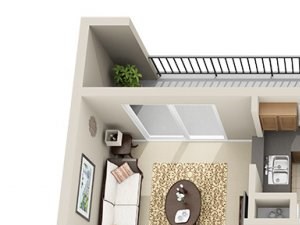 One Bedroom A3 Floor Plan