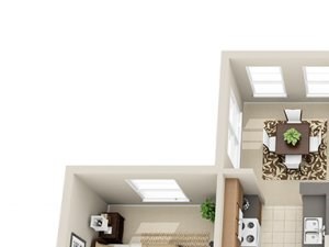 Two Bedroom B1 Floor Plan