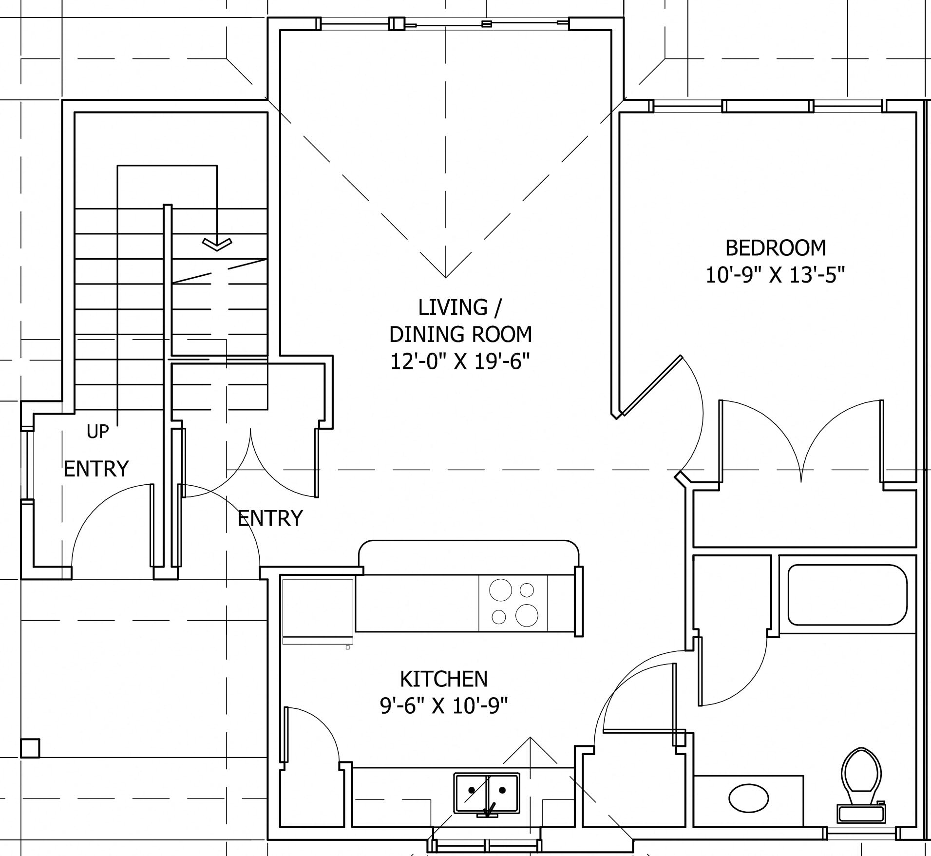 1 bedroom 1 bathroom, first floor