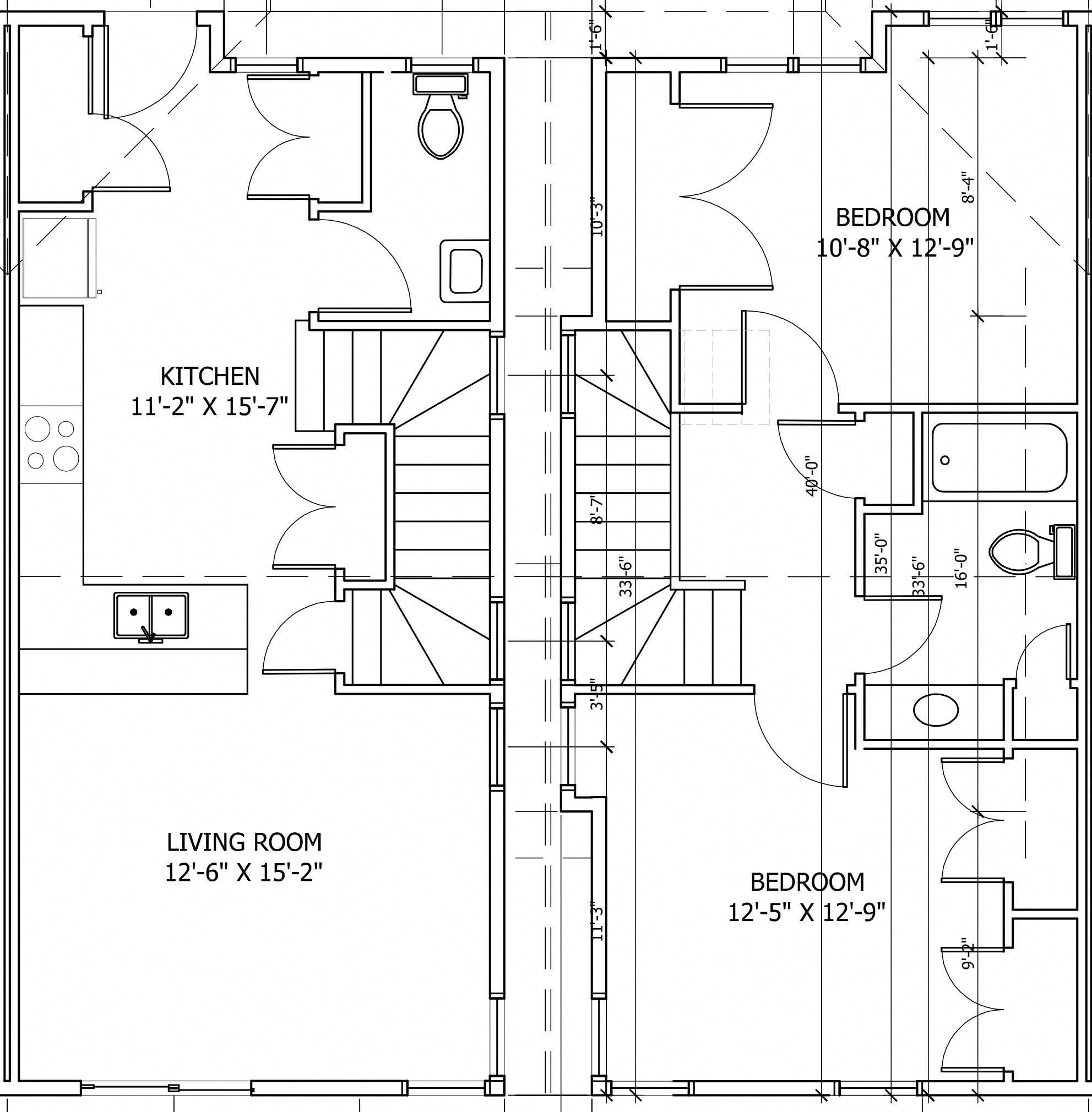 floor plan 2 bedroom 1.5 bath