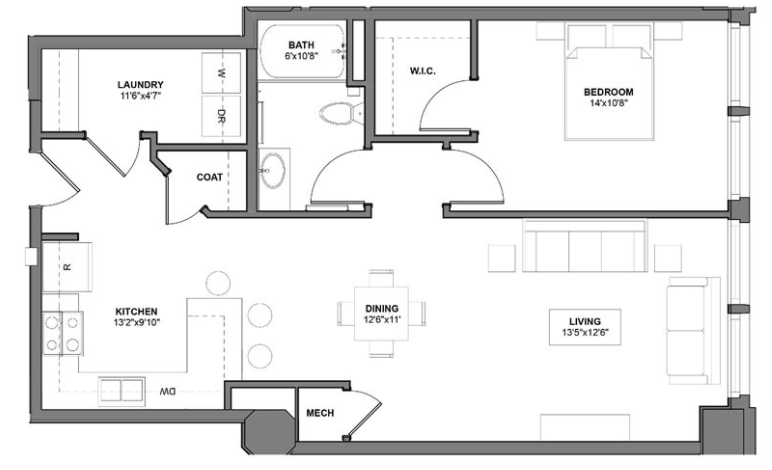 Floor Plan I_QQ6 t Arcade Artist Apartments, St Louis, MO