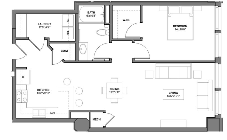 Floor Plan I_VV6 at Arcade Artist Apartments, Missouri