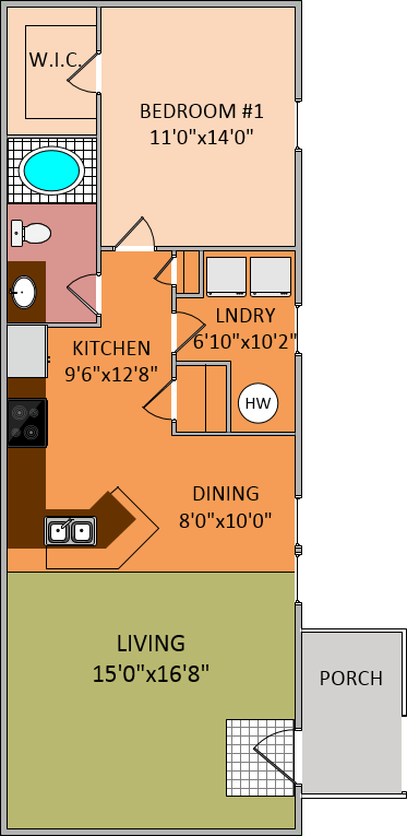 1 Bedroom - 1 Bath 1 Bedroom - 1 Bath