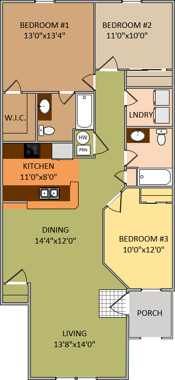3 Bedroom - 2 Bath 3 Bedroom - 2 Bath