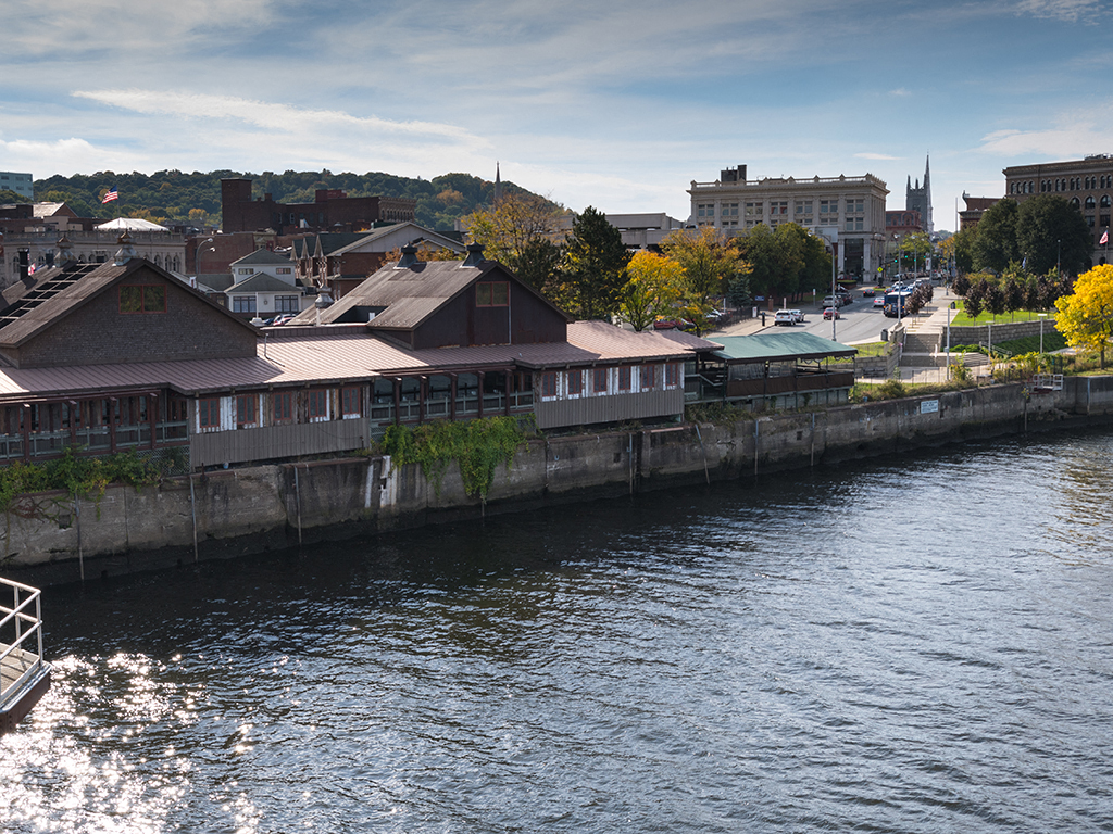 a view of a city from a river