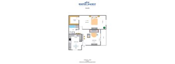 Newport Seacrest Apartments 1 Bedroom Apartment Floor Plan