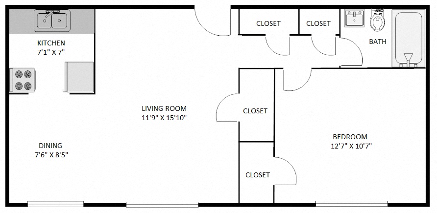 Basement One Bedroom B3
