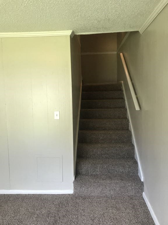 A stairway leading to a second floor.