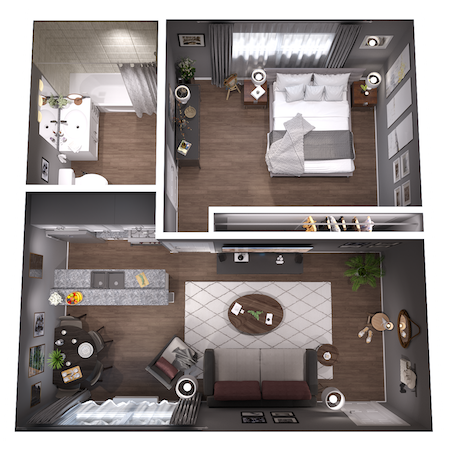 Tuscany Villas 1 Bedroom Apartment Floor Plan