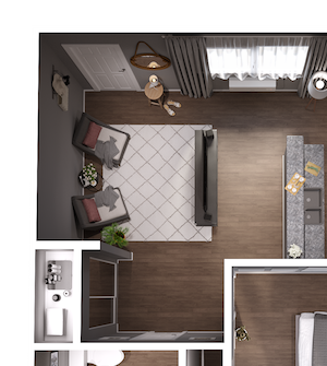 Tuscany Villas 1 Bedroom Apartment Floor Plan