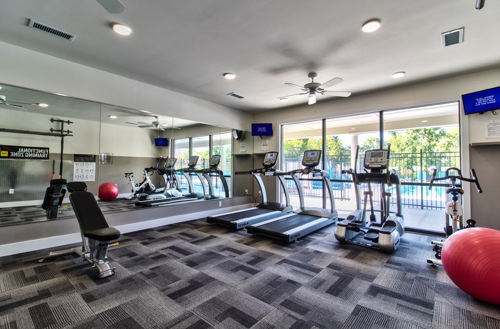 fitness center with cardio equipment at Towne Centre, Ellisville