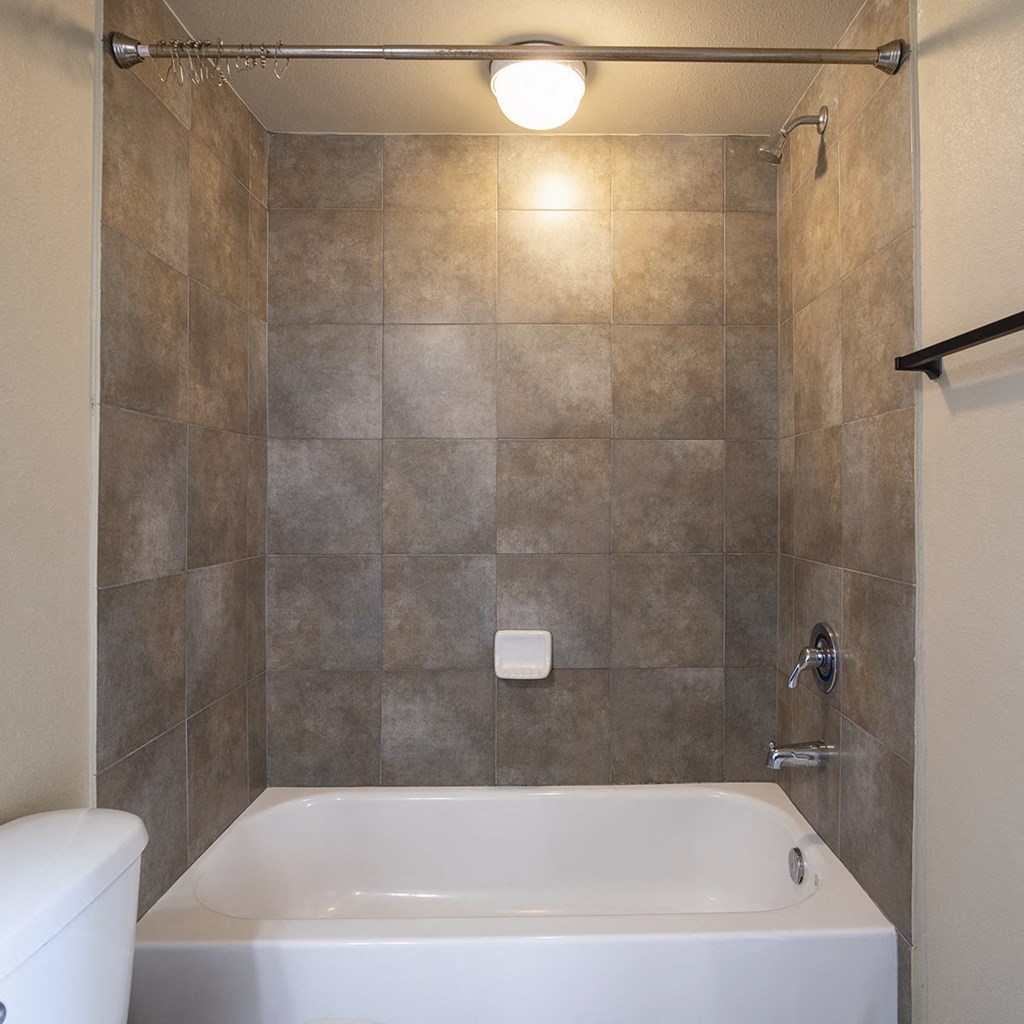 a bathroom with a tub and a toilet and a sink