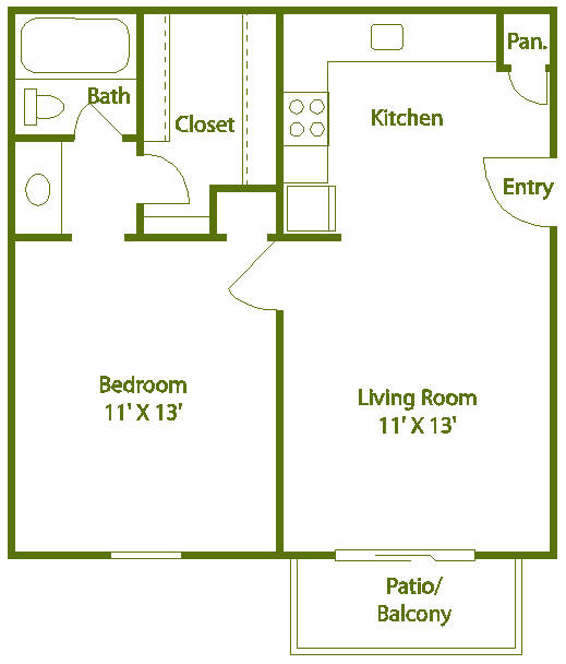 1 bed 1 bath A
