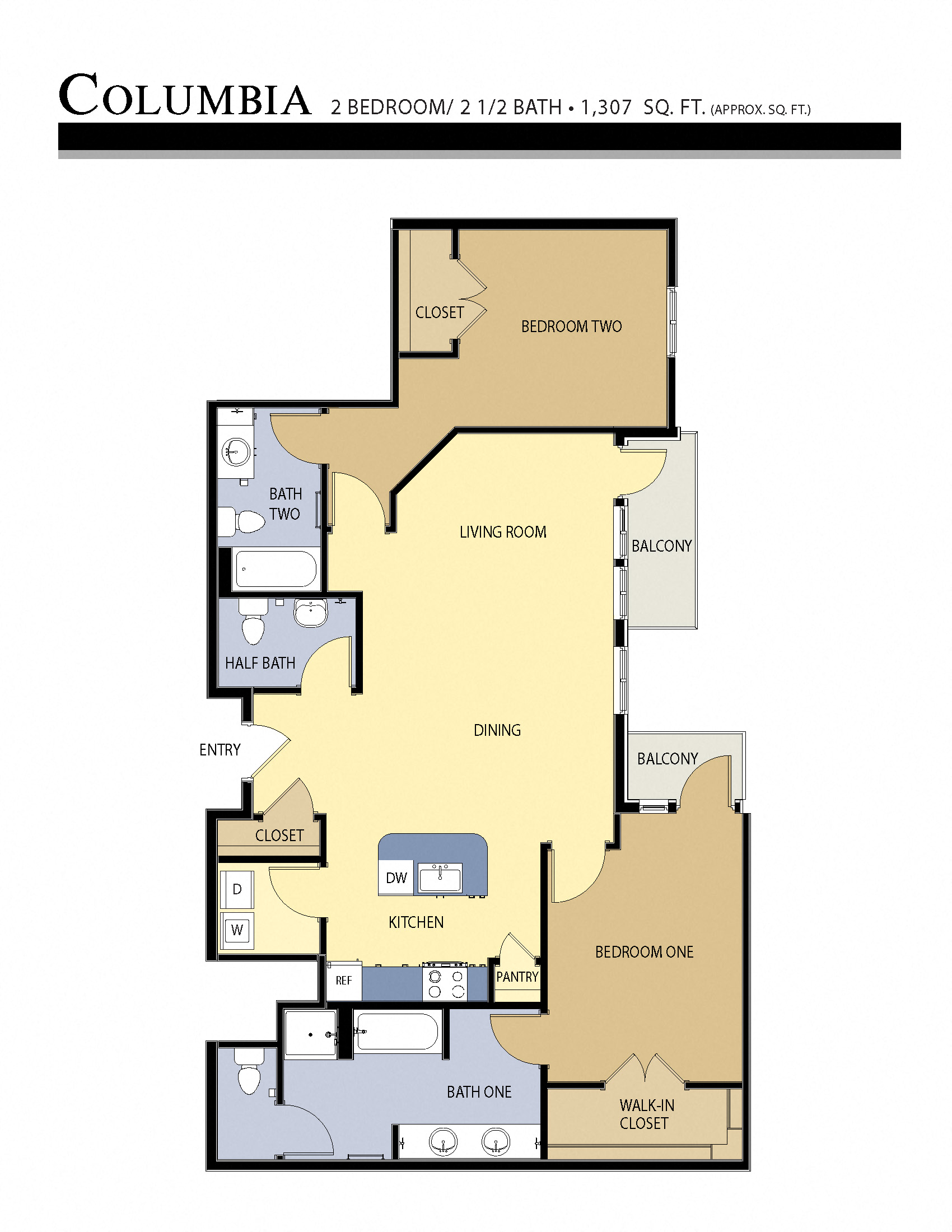 Columbia Floor Plan Liberty Crest Apartments Salt Lake City Utah