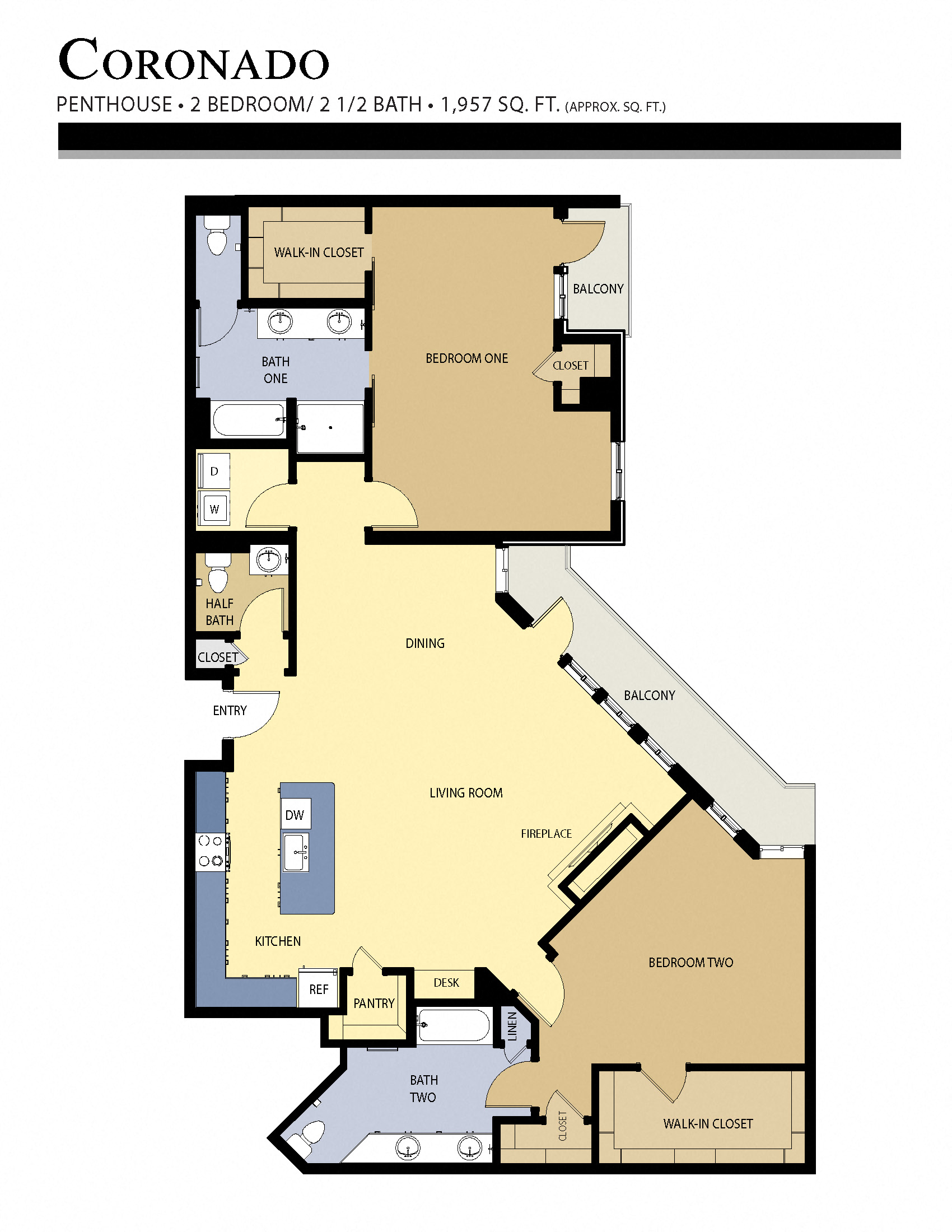 Coronado Floor Plan Liberty Crest Apartments Salt Lake City Utah