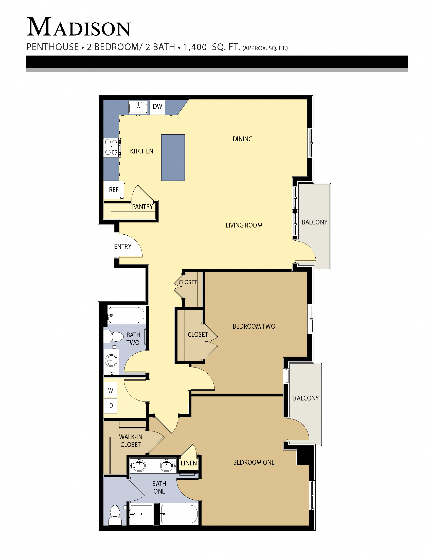 Madison Floor Plan Liberty Crest Apartments Salt Lake City Utah