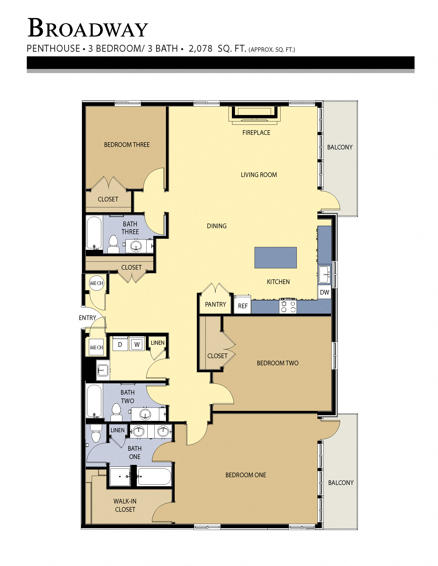 Broadway Floor Plan Liberty Crest Apartments Salt Lake City Utah