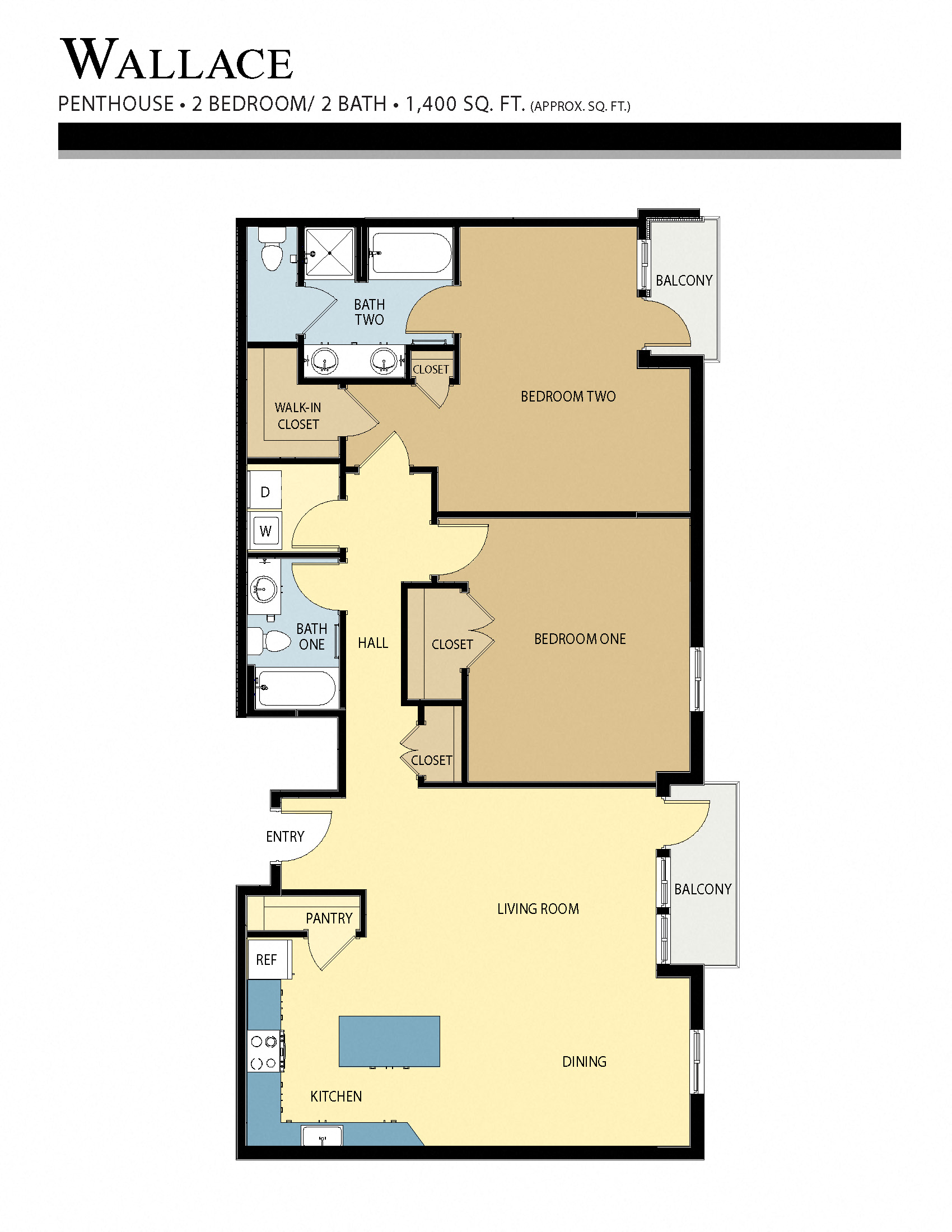 Wallace Floor Plan Liberty Crest Apartments Salt Lake City Utah