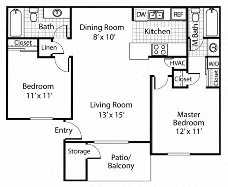 The Alexander_Santa Rosa CA_Floor Plan B2_Two Bedroom Two Bathroom