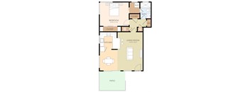 One Bedroom One Bath Floor Plan 800 to 850 Sq.Ft. at Los Altos Court, Los Altos, CA