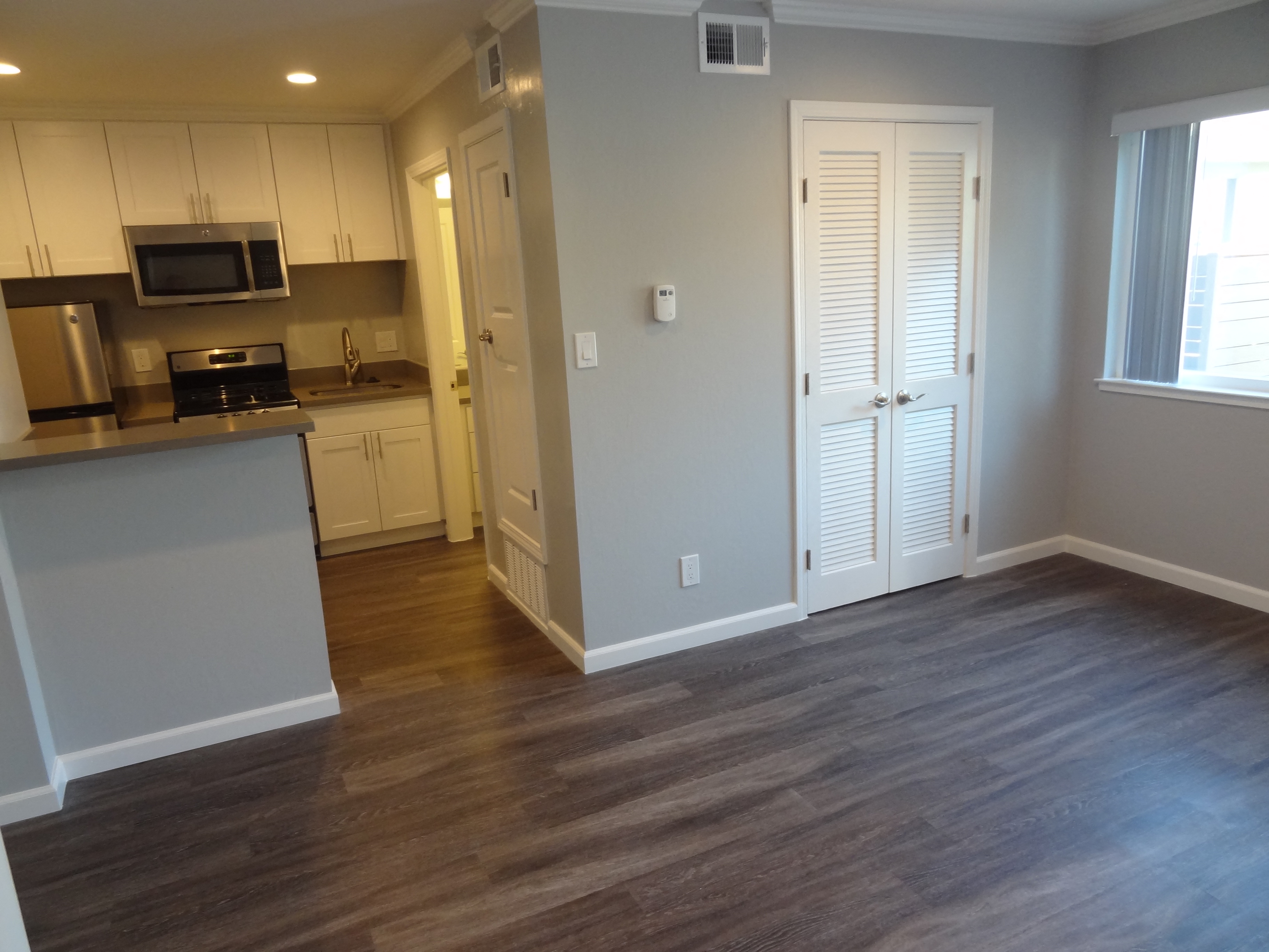 Wood Floor Dining Room at Los Altos Court, California, 94022