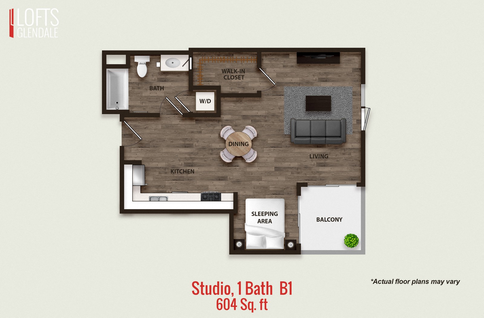 Studio, 1 Bath B1