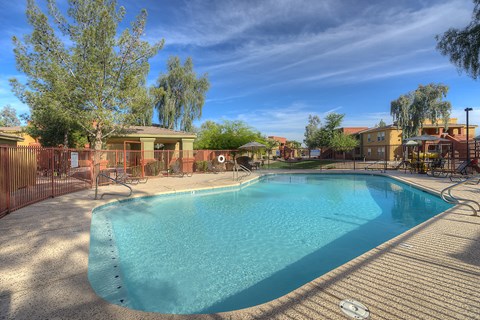 the swimming pool at our apartments