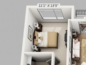 2 Bed 2 Bath Travel Floor Plan 2 Bed 2 Bath Travel Floor Plan at ALARA Union Station Apartment Homes, Denver, 80202