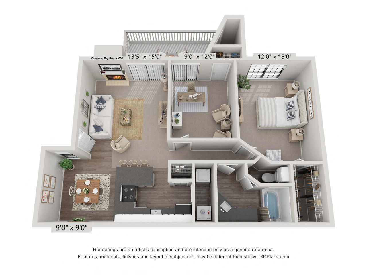 champions north dallas a5 floor plan 1 bed 1 bath