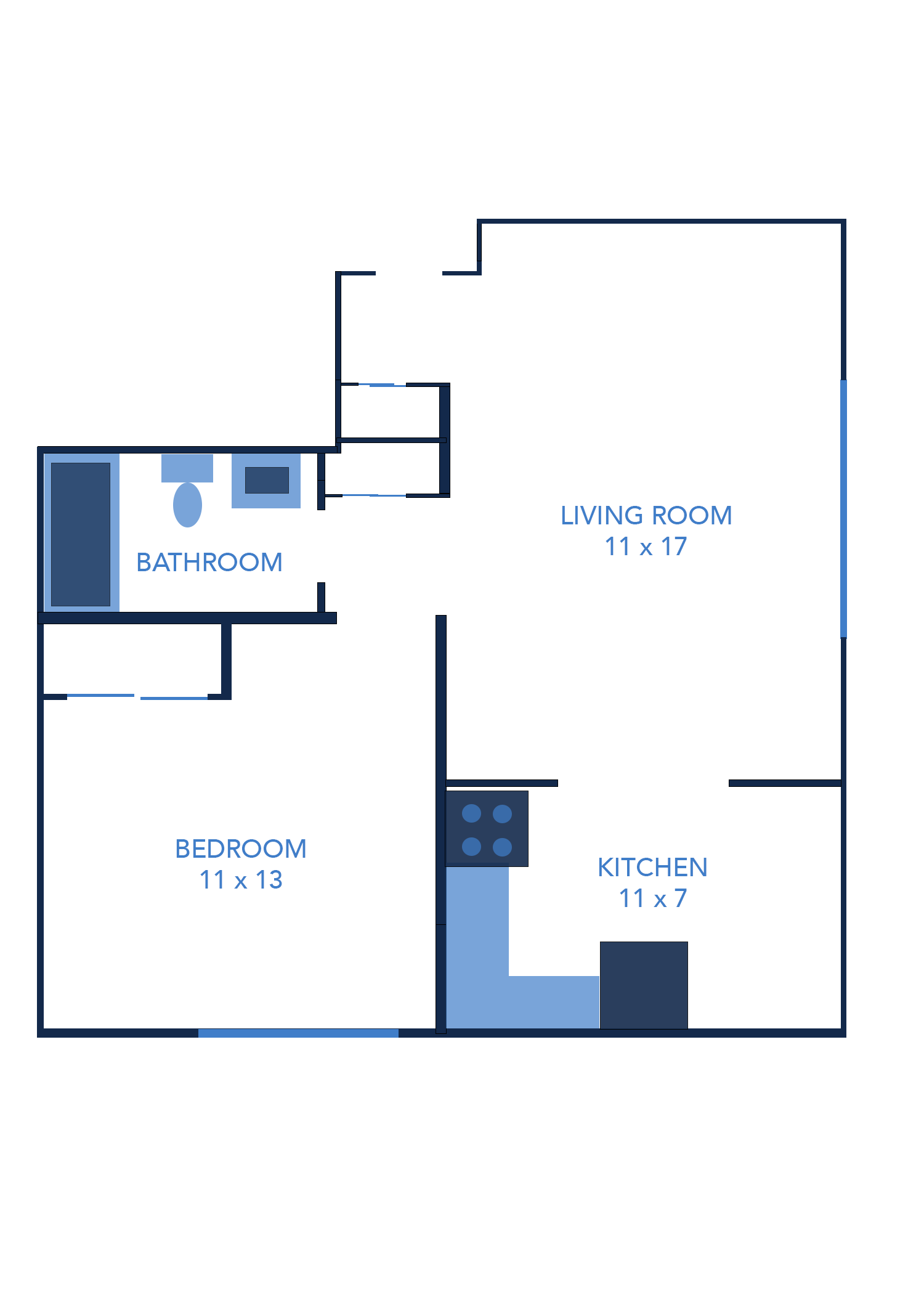 1 Bedrooms