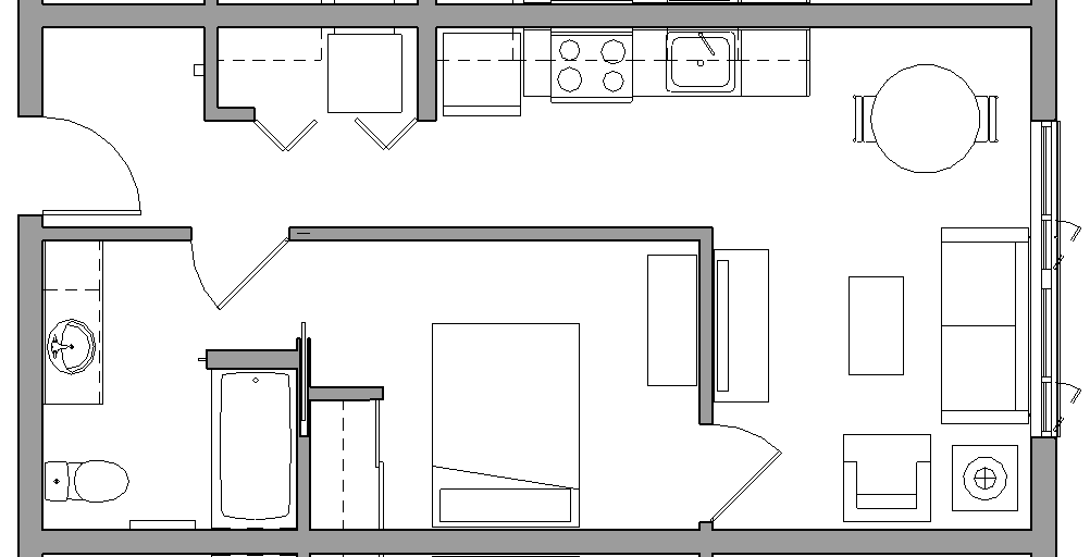 1X1A - 1 BEDROOM - 1 BATH