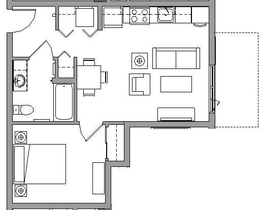 1X1B - 1 BEDROOM - 1 BATH