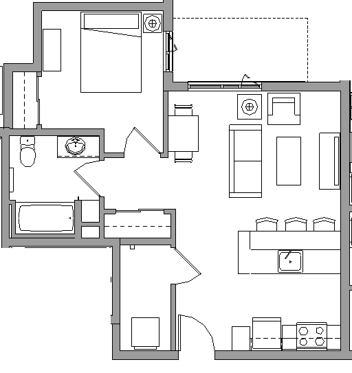 1X1C - 1 BEDROOM - 1 BATH