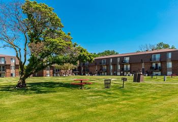 Picnic Area with Charcoal Grills at Knottingham Apartments, Michigan
