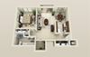 One Bedroom Floorplan One Bedroom Floorplan at Knottingham Apartments, Clinton Township, MI