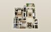 One Bedroom One Bath Floor Plan One Bedroom One Bath Floor Plan at Three Oaks Apartments in Troy, MI