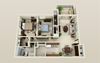 Two Bedrooms One Bath Floor Plan Two Bedroom One Bath Floor Plan at Three Oaks Apartments in Troy, MI 48098