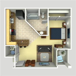 efficient small studio apartment contemporary kitchen courtney cove