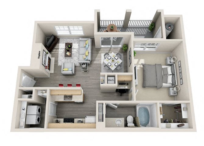 The Ashborough_Ashburn VA_Floor Plan_A33_One Bedroom One Bathroom The Ashborough_Ashburn VA_Floor Plan_A33_One Bedroom One Bathroom