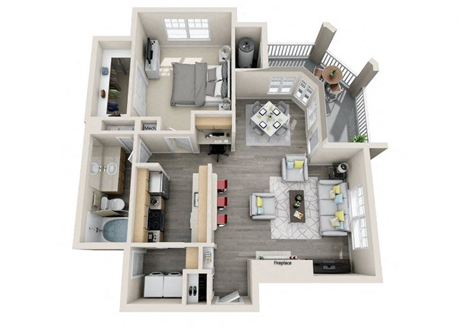 The Ashborough_Ashburn VA_Floor Plan_A43_One Bedroom One Bathroom The Ashborough_Ashburn VA_Floor Plan_A43_One Bedroom One Bathroom